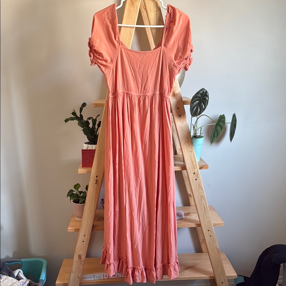 Patrons of Peace Pink Asymmetrical Ruffled Sundress - Picture 3 of 3